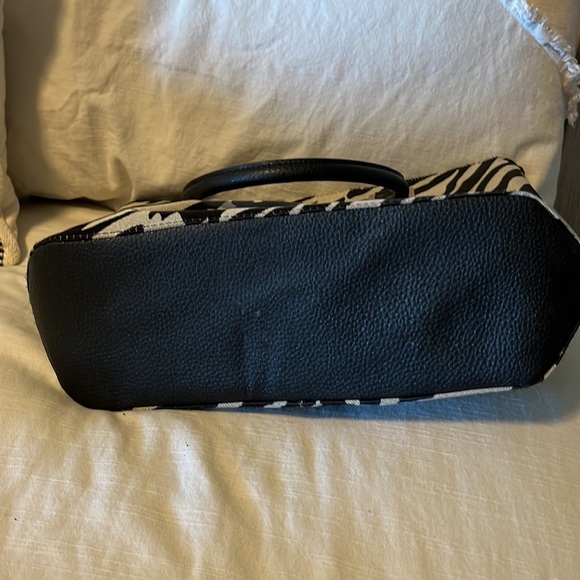 Anne Klein Hand bag/ shoulder bag Zebra print black and beige - Picture 6 of 7